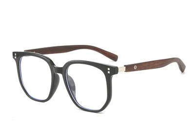 TECH-LINE-DIRECT FASHION ACCESSORIES Brillengestell Trend Flach Brille Herren Damen Holzmaserung Beine Mode Stil