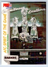 1992 Pro Set Series 2 - Los Angeles Raiders - AFC Spirit Of The Game - #687