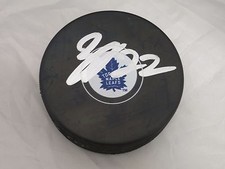 Nikita Zaitsev Toronto Maple Leafs Signed Autographed NHL Logo Puck with LOM COA