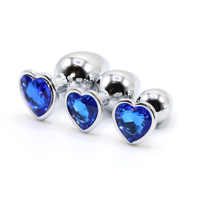 Hollow Butt Plug Jeweled Metal Heart Butt Plug - Medium Size Dark Purple Anal Toy With Gem Decoration Jeweled Butt Plugs Hollow Butt Plug Jeweled Metal Heart Butt Plug - Medium Size Dark Purple Anal Toy With Gem Decoration Jeweled Butt Plugs