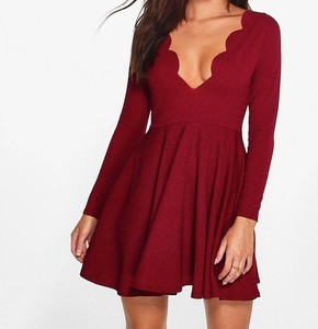 plunge skater dress