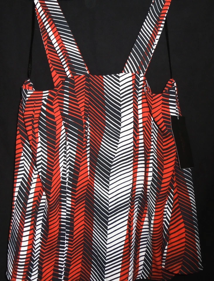 Zara Basic Chevron Stripe Top orange black white cami Size Medium New Tags BNWT - Image 3 of 3
