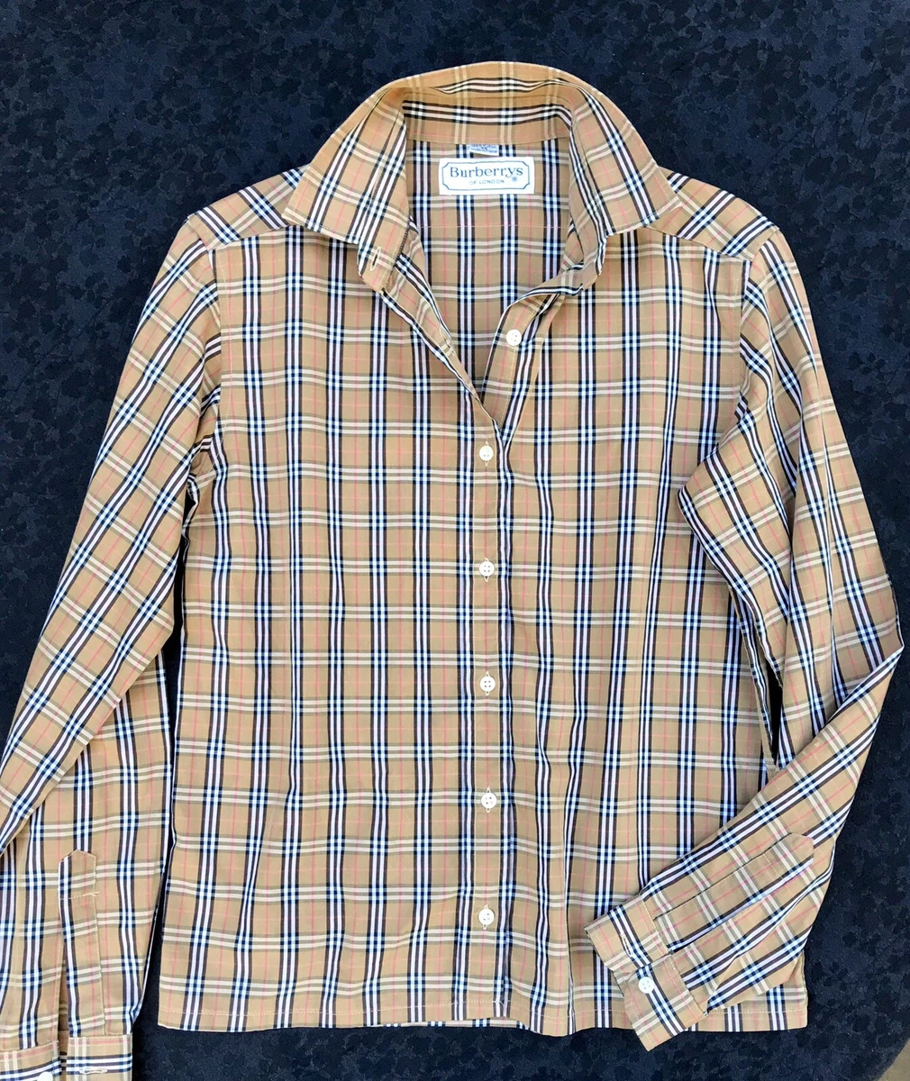 Camisa Burberry Vintage con Botones 100 Algod n Fino Talla EU38 AU 6 Usada en