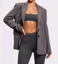 House Of CB London "Aline" Dark Gray Oversized Blazer Sz Small