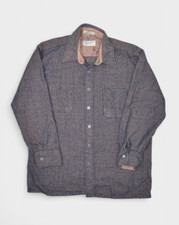 Vintage 80s Shirt Men L Harwyn Flannel Long Sleeve Blue Grunge Button Up Acrylic