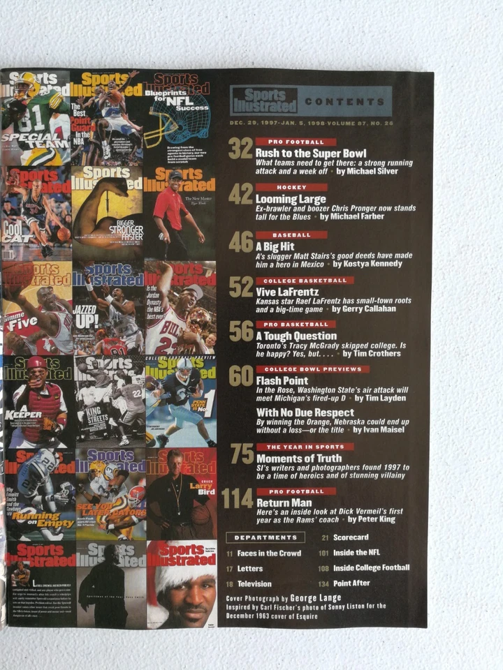 Revista Sports Illustrated 29 de diciembre de 1997 Evander Holyfield Tracy McGrady JH Foto 2 de 2