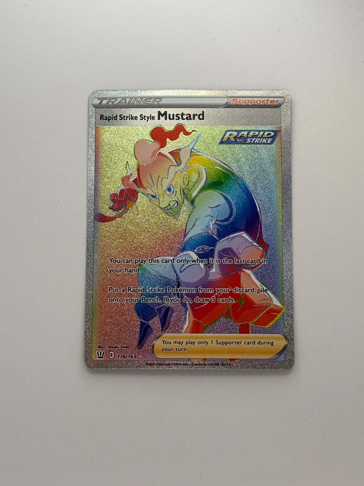 Rapid Strike Style Mustard 176/163 - Battle Styles Sword & Shield Pokemon Card