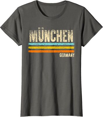 Munich München Bavaria Germany German Retro City Ladies' Crewneck T-Shirt