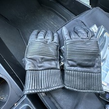 Vintage Japanese 1960's Womens Gloves Made in Japan: Black Leather Warm Lining