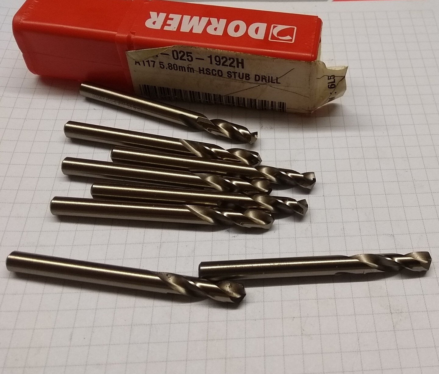 8 of DORMER  5.8 mm A117 HSS-E Stub Drills