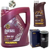 MotoröL Set 5W-30 6 Liter + ÖLfilter SM 122 + Schraube FüR VW Transporter IV 2.4