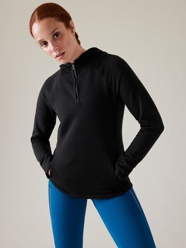 NWT Athleta Altitude Polartec® Hoodie Sweatshirt Plus 3X 24W 26W Black 1/4 Zip - Picture 3 of 15