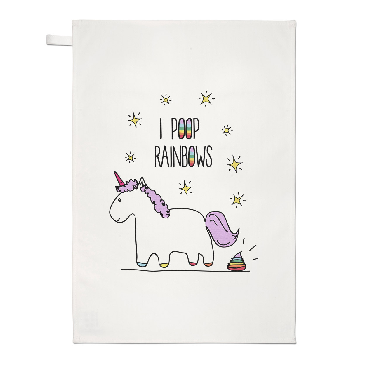 Lila Unicorn I Poop Rainbows Tea Towel Dish Cloth - Magical Unicorns