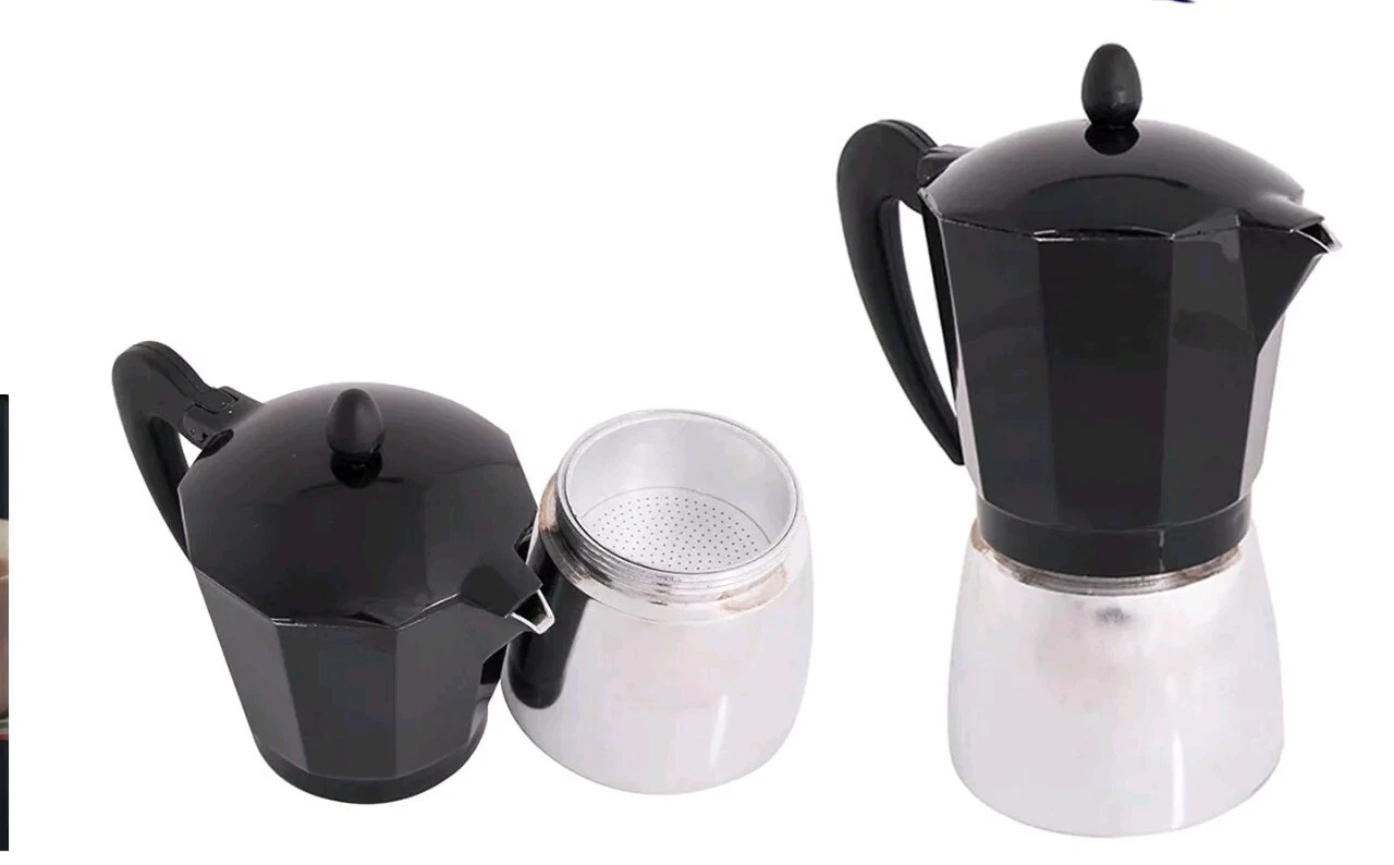 DAVIS & WADDELL NAPOLI 6 CUP COFFEE ESPRESSO MAKER BLACK STEEL BNIB