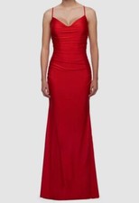328 La Femme Women's Red Sleeveless Sweetheart Tied Back Gown Dress Size 0