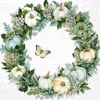 20 Servietten Pumpkin Wreath Kranz KüRbisse Ernte Herbst GemüSe Garten 33X33Cm