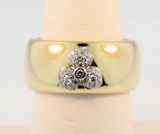 Tiffany & Co. Petals Diamond Flower Band Ring Sz 7-7.25* Yellow Gold Platinum