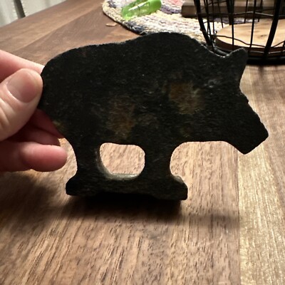 Vintage Cast Iron NRA 22LR Shooting Target Boar Pig 3.25''