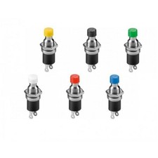 1 5 20 x Miniatur Drucktaster Metall 1-polig Schließer Öffner 250 V 0,5 A Farbig