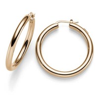 Ohrringe Creolen 4X40Mm Aus 585 Gold Rotgold Ohrschmuck Rund GläNzend