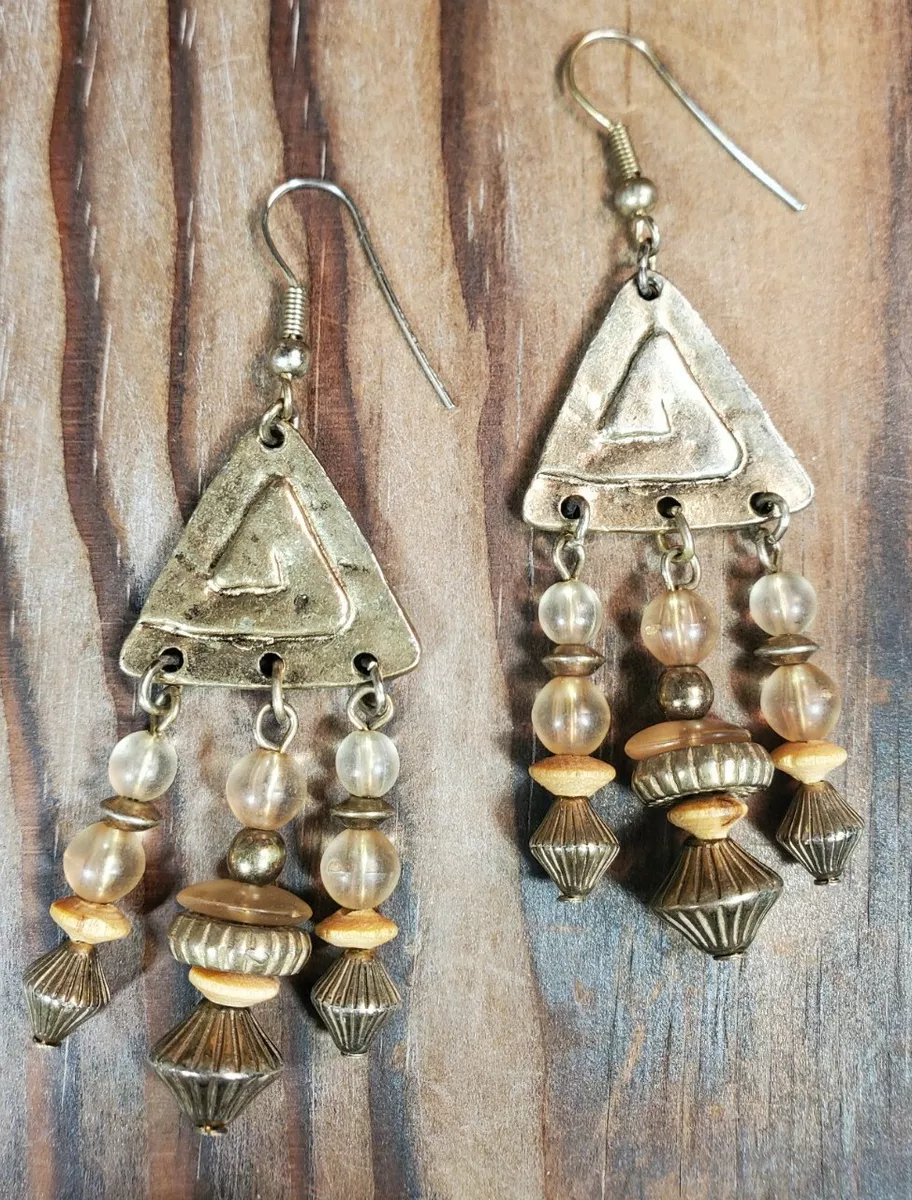 Triangle on sale beaded earrings