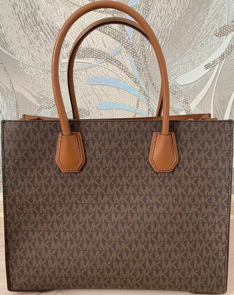 Michael Kors Brown Grained Leather Large Mercer Tote Michael Kors