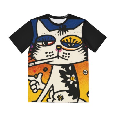 Vintage Retro Style T Shirt Unisex Adult Stoner Cat Weed Pet Lover Art Tee Funny