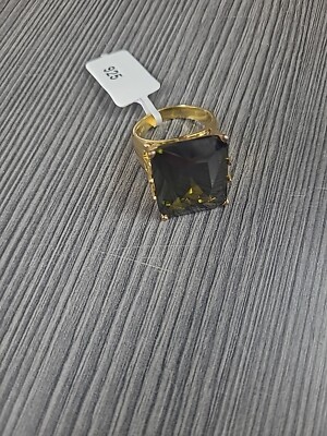 SETA VERGOLDET STERLINGSILBER MYSTISCHER QUARTZRING GRÖSSE 10 20G