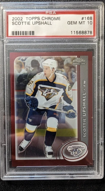 2002 Topps Chrome #168 Scottie Upshall RC PSA 10 GEM MINT POP 2