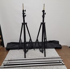 Impact Light Stand Pair BO0112, Black, In Roll-Up Case, a-x