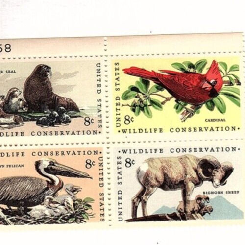 US stamp 1467A efo Wildlife Conservation color shift plateblock see below (mb31 - Picture 3 of 3