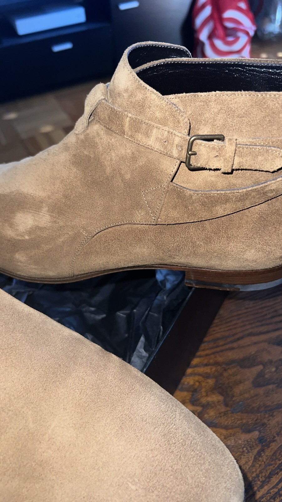 ?️ Stivaletto originale SAINT LAURENT Paris JODHPUR London 20 crop scamosciato taglia 15 EU 48