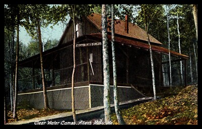 KAPPYS  VINTAGE CIRCA 1901 CLEAR WATER CAMPS ALLENS MILLS ME   PC26