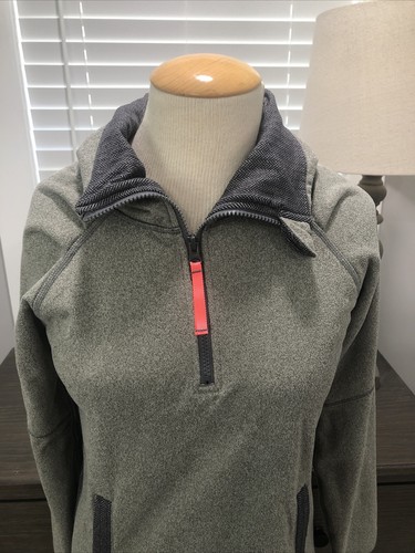 Ivivva By LuLuLemon Girl Size 14 Gray Shiver Stopper 1/4 zip pullover sweatshirt - Picture 2 of 6