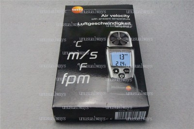 410-1 Testo Digital Vane Anemometer Air Speed Velocity/Temperature Meter Tester