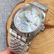 200m Waterproof Fluted Bezel 39MM Tandorio MOP Shell White Auto Date NH35A Watch