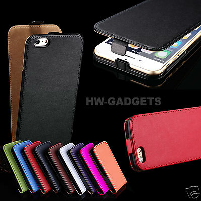 Genuine Real Leather Ultra Slim Flip Case Cover for iPhone