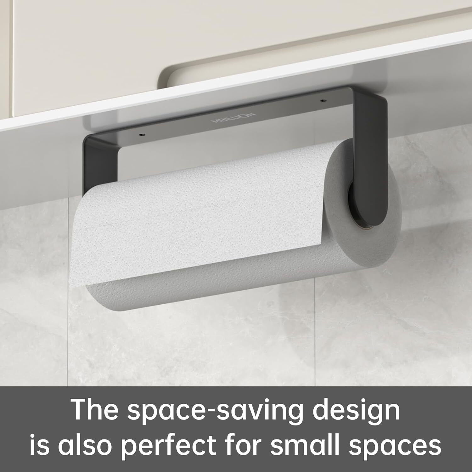 Paper Towels Holder under Cabinet Wall Mount and Self-Adhesive Paper Towel Rack 