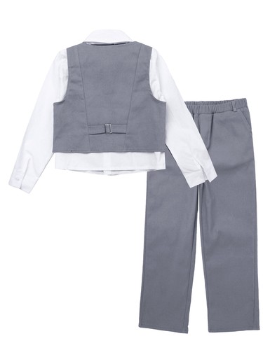 Kids Boys Formal Dress Suits Family Gathering Gentleman Suit Concert 5 Piece - Picture 45 of 87
