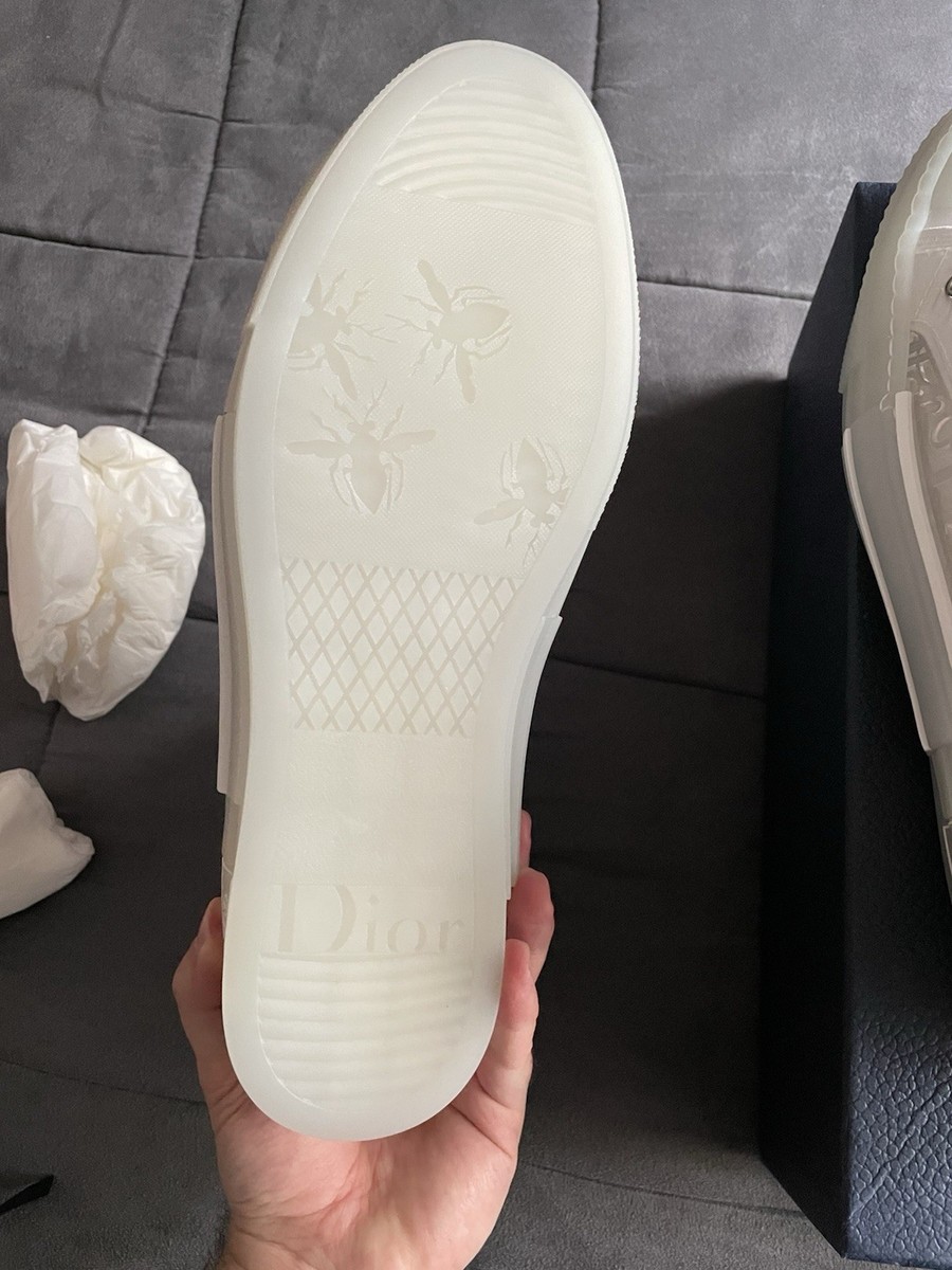 Dior B23 High Top Oblique Transparent White Sneaker - Size 43