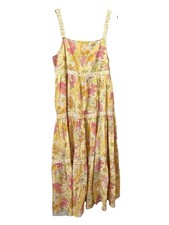 American Eagle Maxi Floral Tiered Cottagecore Boho Lined Dress Size L