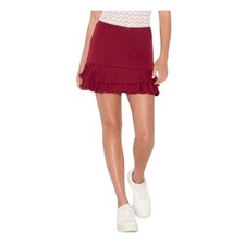 Wild Fable Maroon Ruffled Mini Skort With Bow Detail M