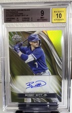 2024 Topps Chrome Black Autographs Bobby Witt Jr. Gold Refractor /50 BGS 9
