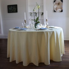Milliken 120" Round Spun Polyester Tablecloth Signature Maize Gold Yellow 13 pcs