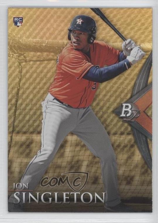 2014 Bowman Platinum Gold Jon Singleton #97 Rookie RC 8s6