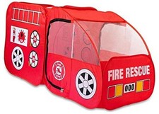 Fire Truck Tent with Sound Button for Kids Toddlers Boys & Girls - Red Fire