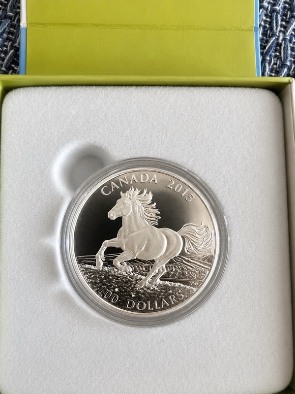 2015 Canada 100$ Fine silver coin - The Canadian Horse: The little Iron Horse