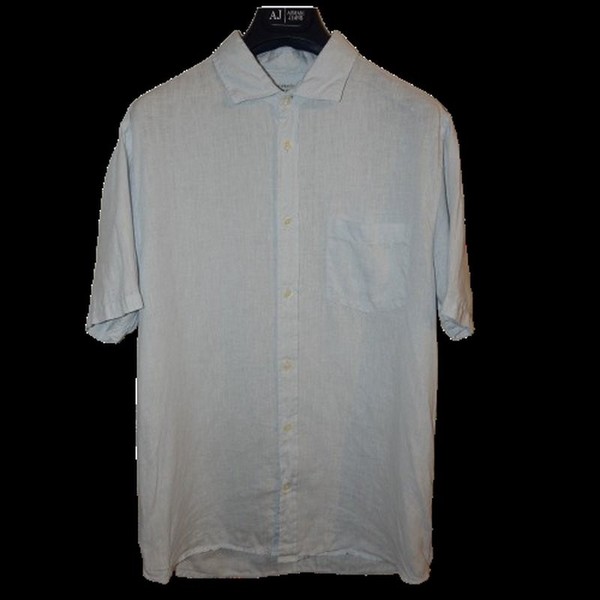 Men Monoprix Shirt Blue Linen 38 / M / 46