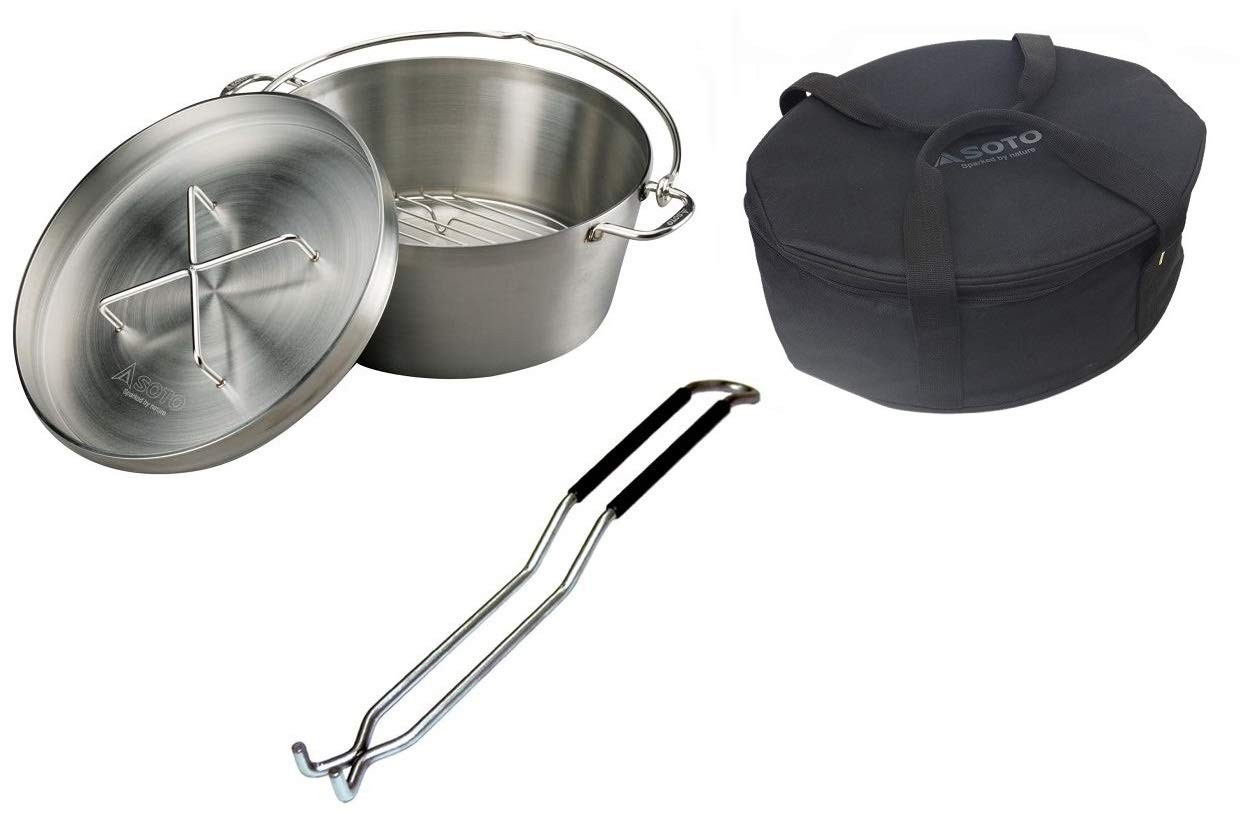SOTO Stainless Steel Dutch Oven 12 inches ST-912 + 2-piece set Ship from Japan