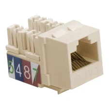 Platinum Tools Keystone Cat6 110 Jack, Light Almond, 50-Pack